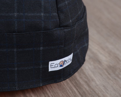 Plaid Navy & Black Flip Hat - Adult